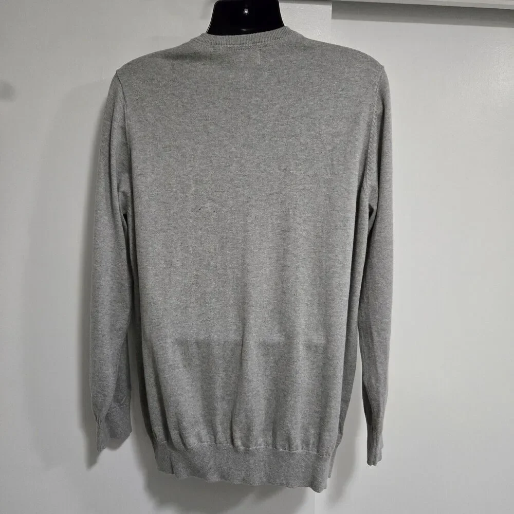 L.L. Bean XXL-Reg Cotton Cashmere Knit Pullover Sweater Men’s Gray V Neck 274603